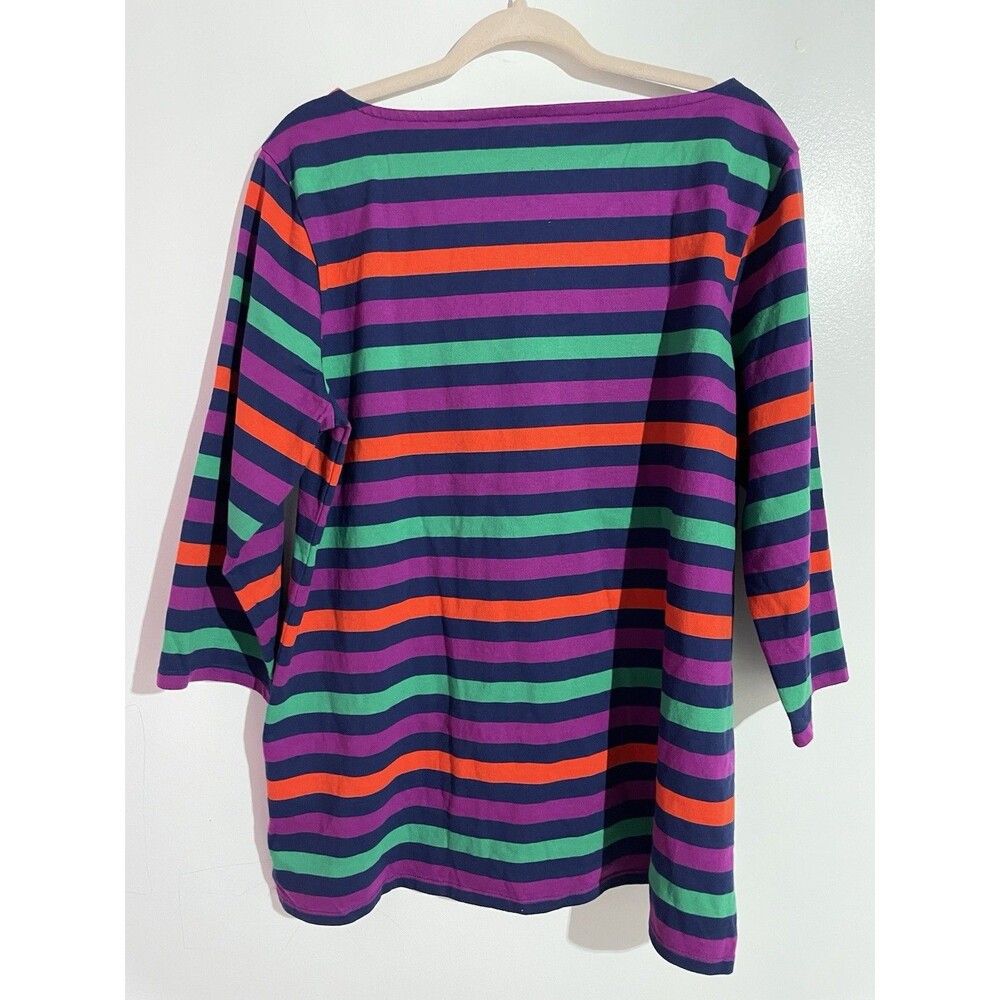 Lands End Sweater XL Striped Cozy Stretch Grandmacore Comfy Lightweight - Picture 6 of 9